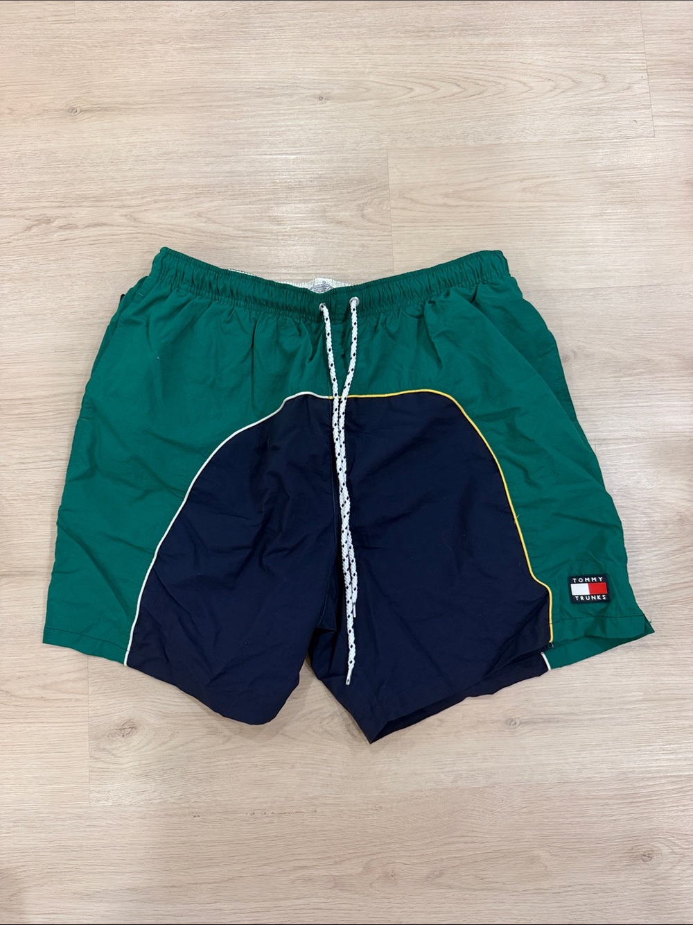 Tommy Hilfiger XL Green & Navy Colorblock Swim Trunks